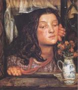 Dante Gabriel Rossetti Girl at a Lattice (mk28) oil painting on canvas
